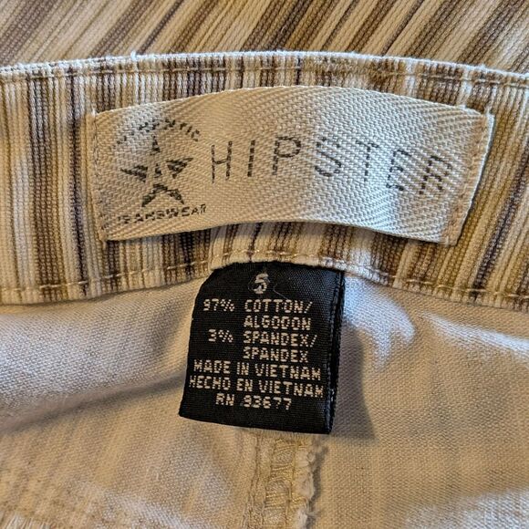 Vintage Y2K Arizona Jean Company Hipster Striped Denim Low Rise Flare Size 5 - Picture 8 of 10